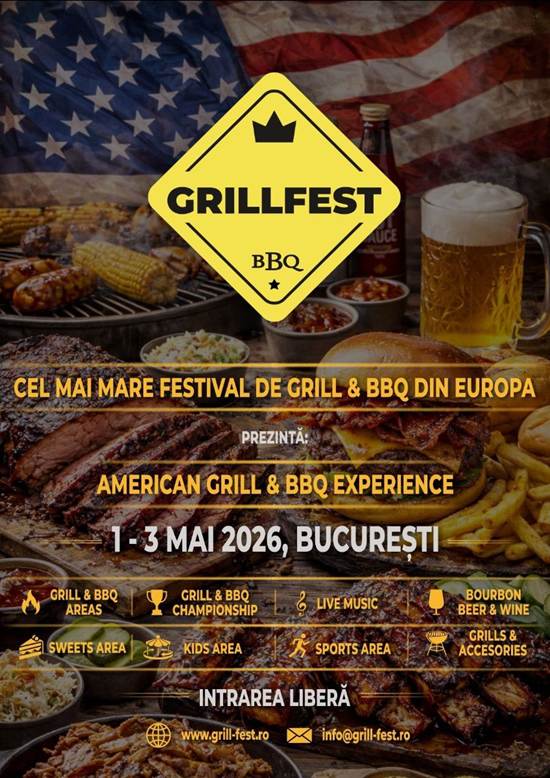 ÎNSCRIE-TE LA GRILLFEST AMERICAN GRILL & BBQ EXPERIENCE – 01-03 mai 2026, Casa Vlasia, Snagov